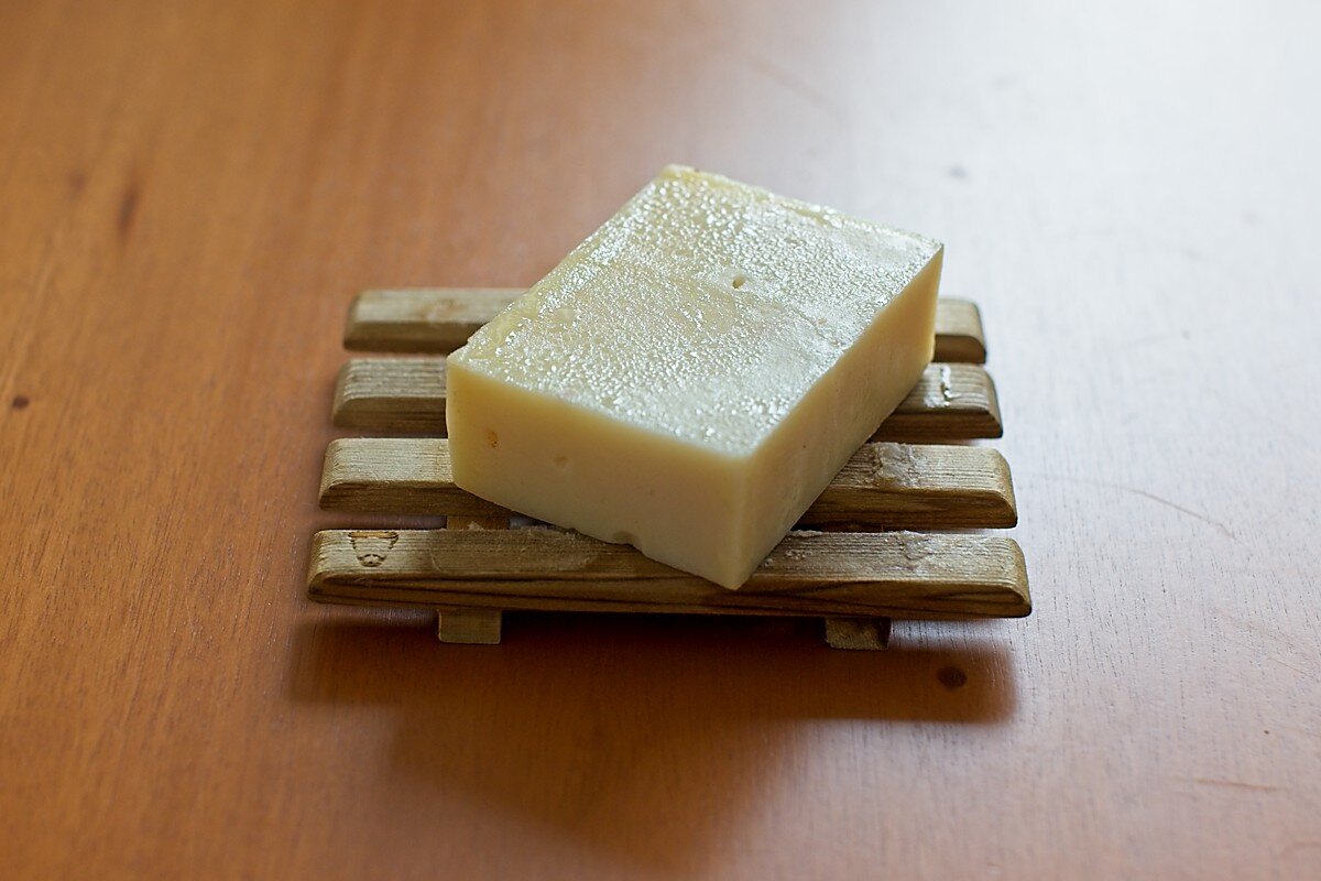 Soap sweat on the soap bar.